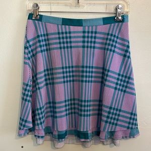 Urban Outfitters Ribbed Flare Mini Skirt in Lavender/Green, size M